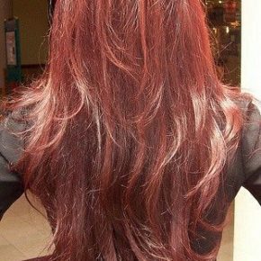 Reddish Brown Style with Long V-Cut Layers