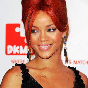 Rihanna Formal Red Updo