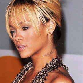 Rihanna French Twist Updo Hairstyle