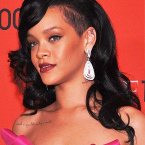 Rihanna Long Black Curly Hairstyle