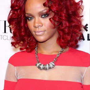 Rihanna Medium Curly Hairstyle