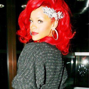 Rihanna Medium Red Hair Style