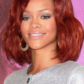 Rihanna Red Long Bob