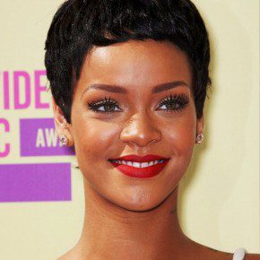 Rihanna Short Black Curly Boy Cut For Women