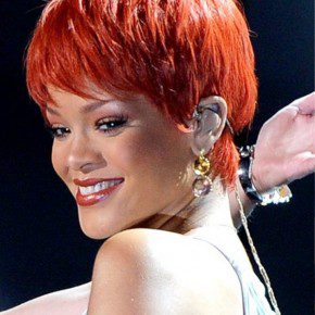 Rihanna Short Red Pixie Haircut