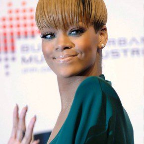 Rihanna Short Sleek Bowl Cut