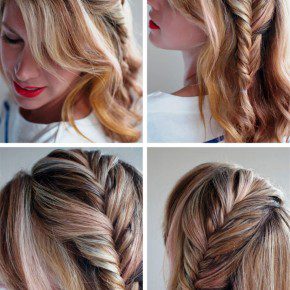 Romantic Messy Side French Fishtail Braid