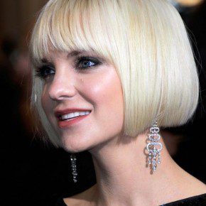 Short Blunt White Bob Hairstyle