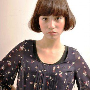 Short Japanese Hairstyle With Blunt Bangs