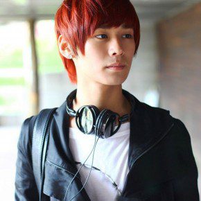 Short Red Korean Hairstyle For Young Guys