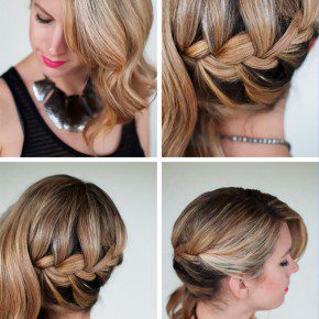 Side Swept French Braid Hairstyle For Wedding