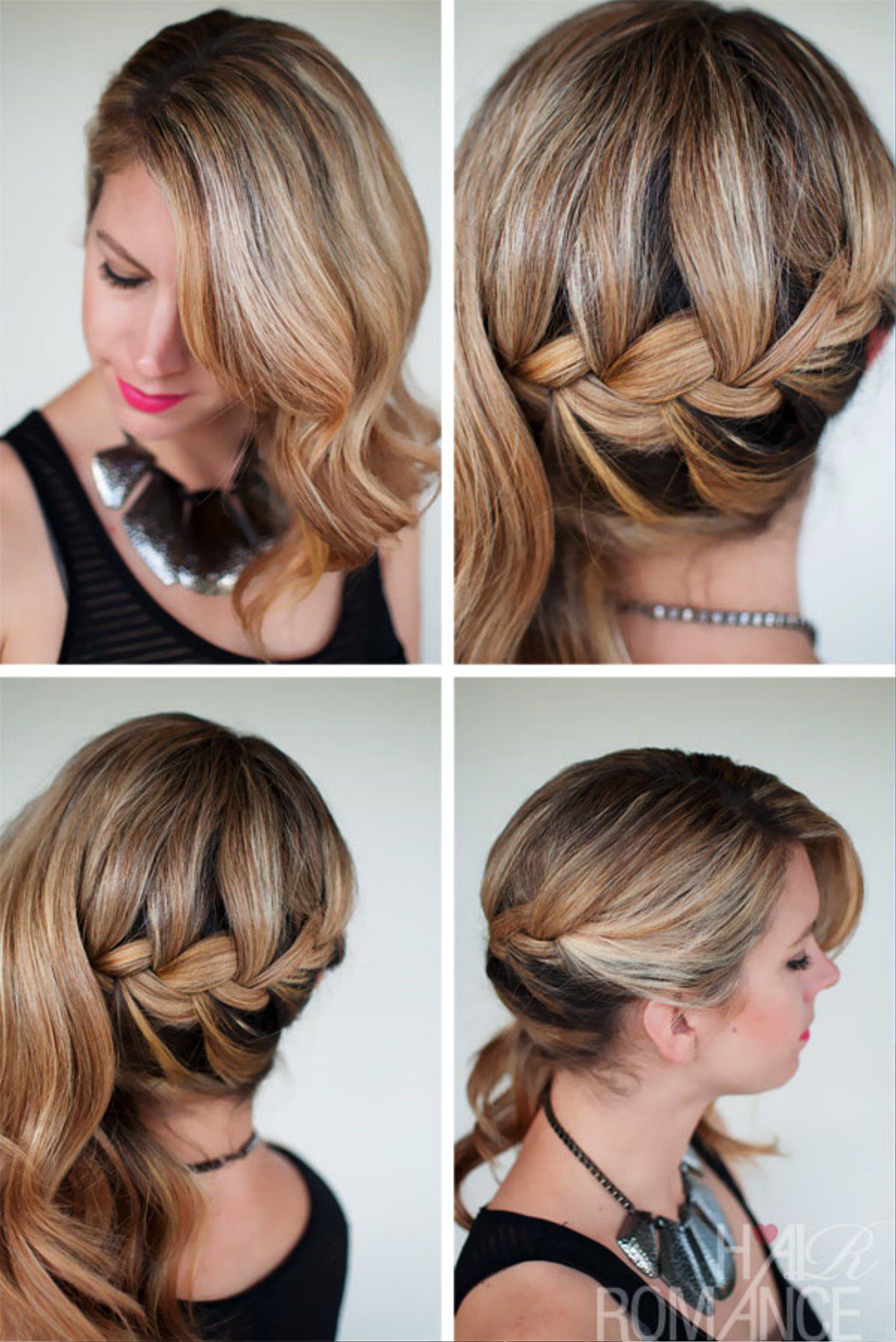 Side Swept French Braid Hairstyle For Wedding Hairstyles Ideas - Side