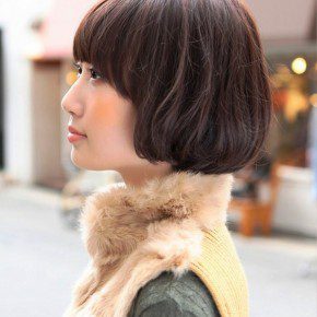 Side View Of Cute Asian Bob Hairstyle