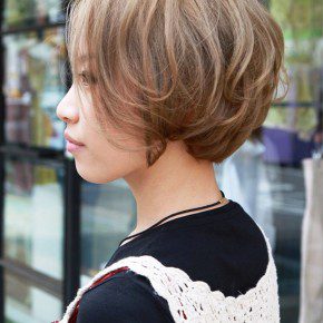 Side View Of Cute Short Japanese Curly Hairstyle