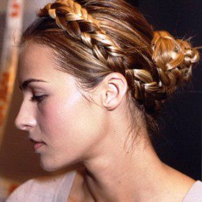 Side View Of Milkmaid Braids