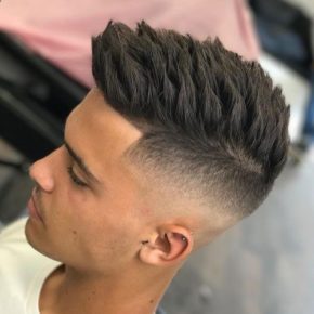 Textured Spiked Hair with Temp Fade