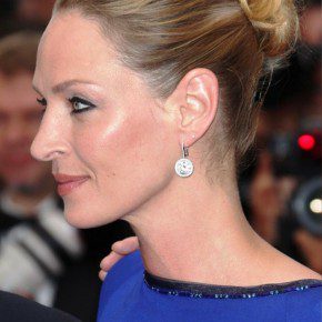 Uma Thurman Soft Loose Bun Updo