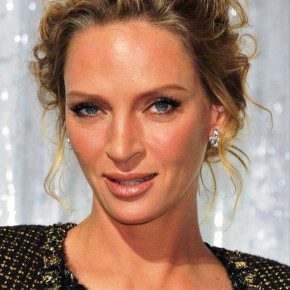 Uma Thurman Wavy Curly Updo Hairstyle