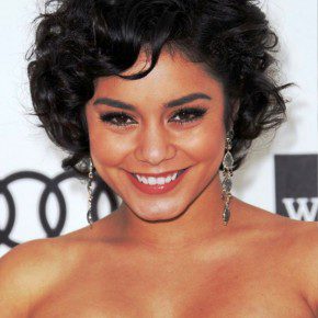 Vanessa Hudgens Blakc Curly Bob Haircut