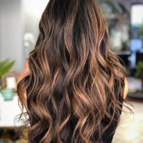 Warm-Toned Brown Hair with Caramel Balayage