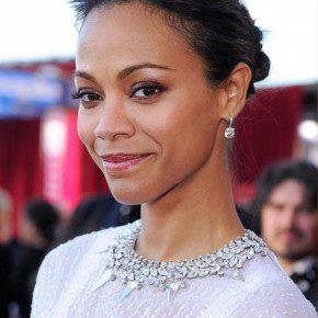 Zoe Saldana Loose Bun Updo For Thin Hair