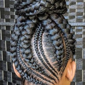 black braided updo hairstyles