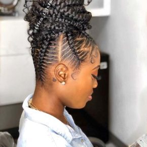 braided updo hairstyles for black hair 2020