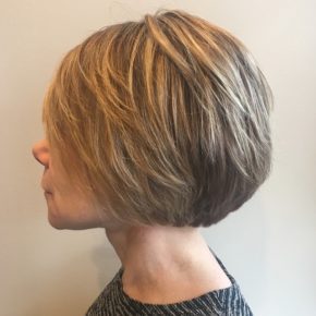 chin length layered bob hairstyles for over 60