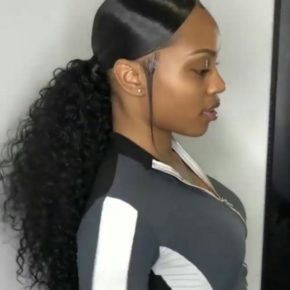 curly ponytail hairstyles with weave