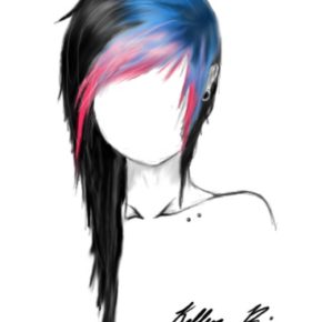 emo hairstyles drawings