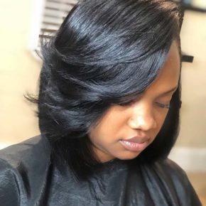 feathered bob hairstyles for black hair