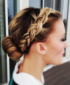 Front to back braided bun