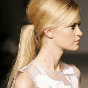 low pony tail hairstyle