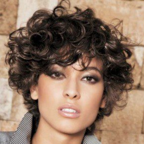 Short Hairstyle upcut curly