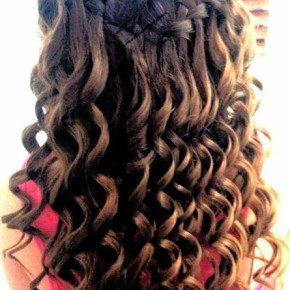 Waterfall Braid with Curls