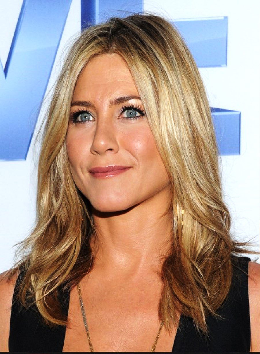 Pictures of Jennifer Aniston Long Center Part Hairstyle